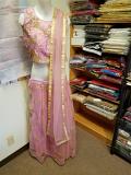 Fuchsia Net Gold Zari Party Wear Lehenga Choli Dress Set (Medium)